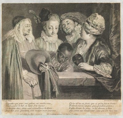 Coquettes Meeting Suitors by Jean Antoine Watteau